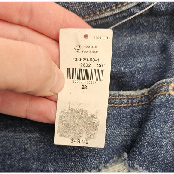 NWT old navy rockstar super skinny size 28 plus size distressed cropped stretch - Picture 3 of 8